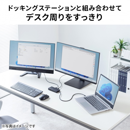 USB-C変換アダプタ L字型 縦挿し USB 40Gbps USB PD240W ブラック