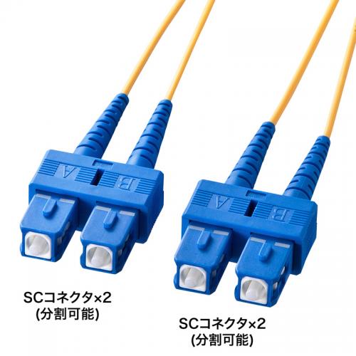 光ファイバケーブル(SC-SCコネクタ・コア径9.2ミクロン・シングルモード・50m)