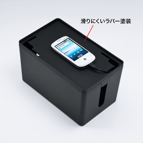 ケーブル&タップ収納ボックス(Sサイズ・ブラック)/CB-BOXP1BKN2/CB