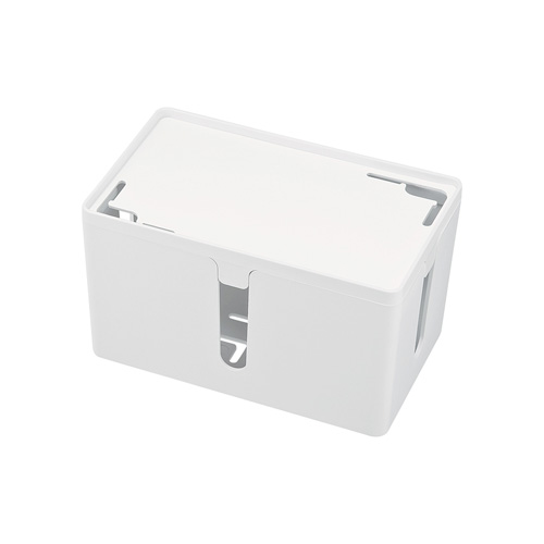 ケーブル&タップ収納ボックス(Sサイズ・ホワイト)