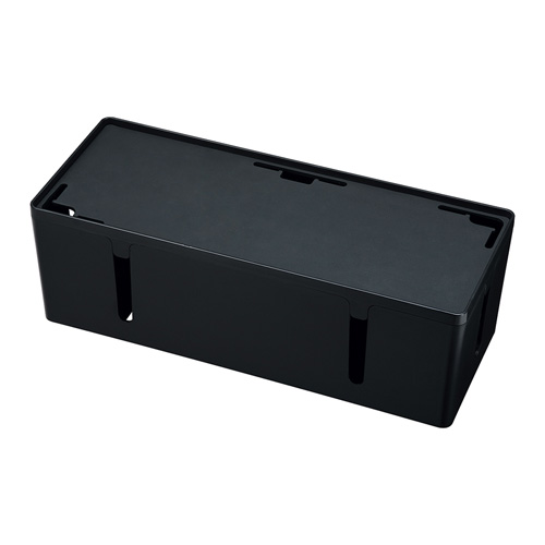 ケーブル&タップ収納ボックス(Lサイズ・ブラック)