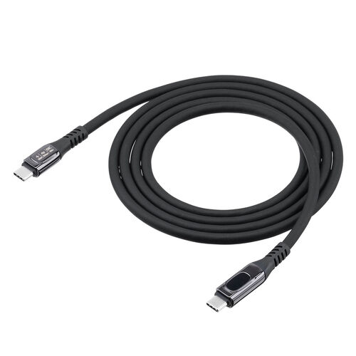 【アウトレット】USB Type-Cケーブル USB PD100W対応 電力表示機能付き 1.5m USB 20Gbps 8K/60Hz対応 シリコンケーブル
