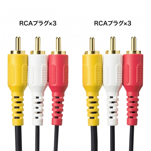 【アウトレット】AVケーブル 1.8m RCAピンプラグ×3-RCAピンプラグ 赤白黄