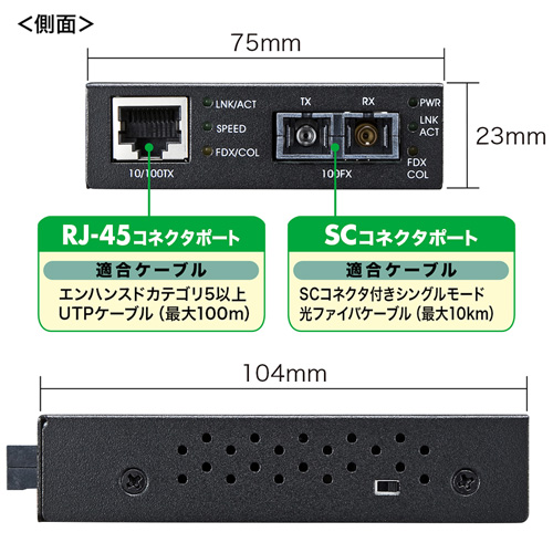 光メディアコンバータ(10BASE-T/100BASE-TX-100BASE-FX)/YLANKEC202C10/LAN-EC202C10【ケーブルのネット通販専門店  ケーブル市場】