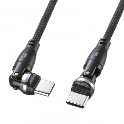 USB Type-Cケーブル 1m USB2.0 USB PD100W対応 両端回転コネクタ 360°+
