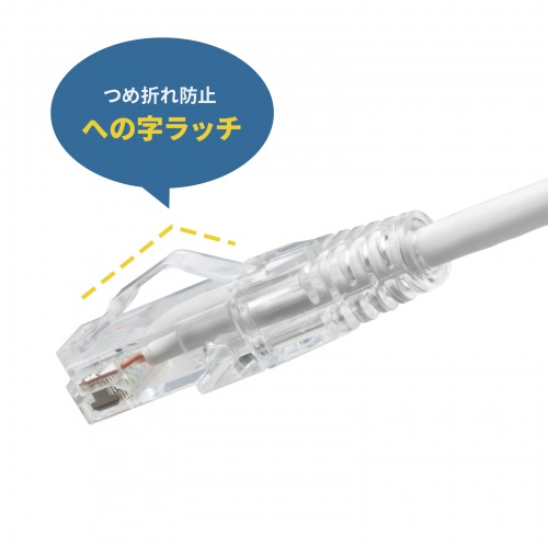 カテゴリ6A LANケーブル 5m やわらかスリムタイプ ツメ折れ防止 より線 UTP ホワイト