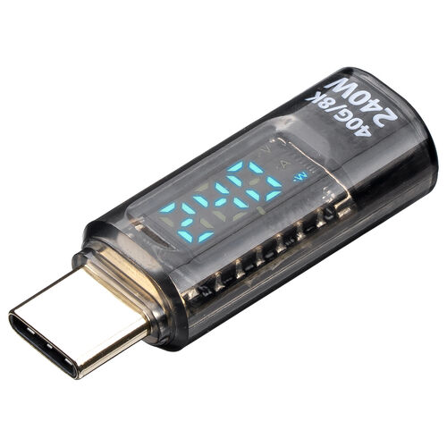 USB-C 変換アダプタ 電力表示機能 USB 40Gbps PD 240W 映像出力 8K