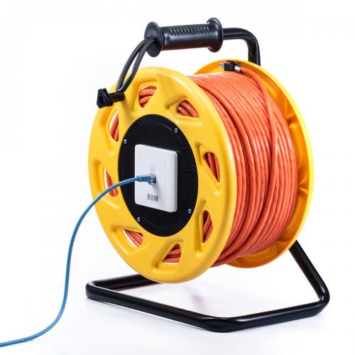 延長LANケーブル(CAT7・10ギガビットイーサネット・巻取りリール・80m