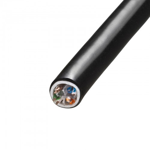 【アウトレット】屋外用LANケーブル カテゴリ6A 100m ケーブルのみ ブラック