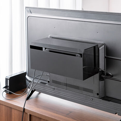 ケーブルボックス ABS樹脂製 幅40cm VESA対応 完成品 電源タップ収納ボックス ブラック