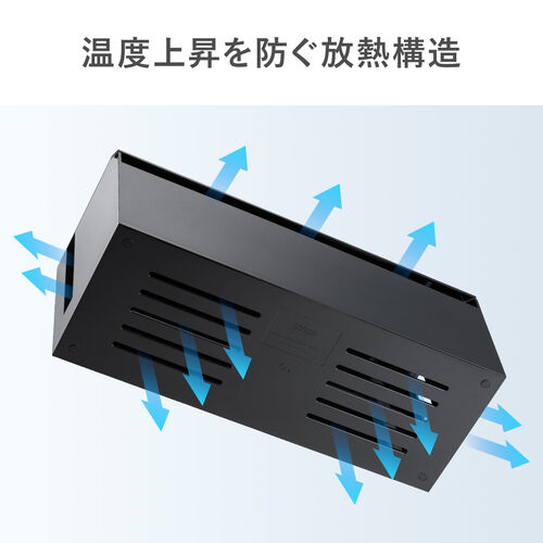 ケーブルボックス ABS樹脂製 幅40cm VESA対応 完成品 電源タップ収納ボックス ブラック