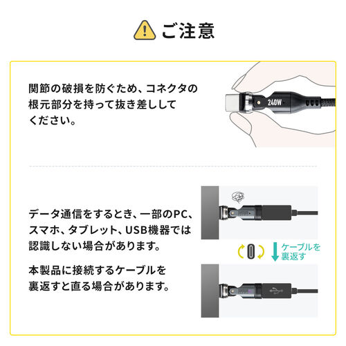 USB A to C 変換アダプタケーブル 540°回転 上下左右 全方向対応 L字 L型 コネクタ USB2.0 Type-Cオス-USB Aメス 方向変換 ガンメタリック