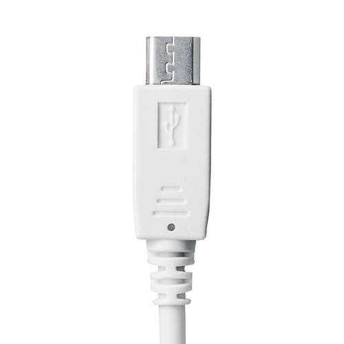 【アウトレット】microUSBケーブル一体型AC充電器(1.5m・2.1A・ホワイト)