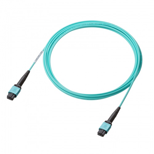 MPO光ファイバケーブル 3m マルチモード 50μm OM3 MPO-MPO 12芯 B配線