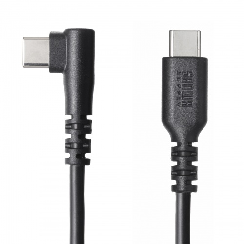 USB 2.0 Type-Cケーブル(C-C・片側L型コネクタ・60W・2m)