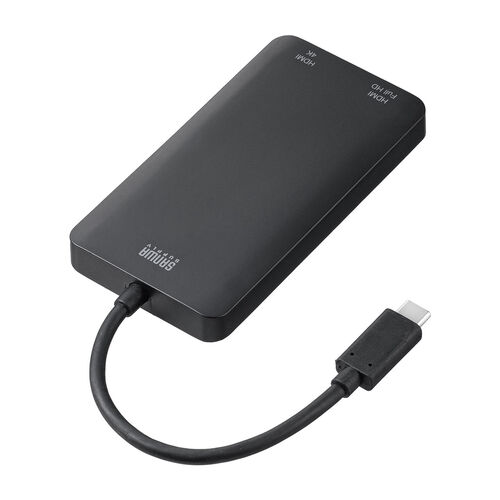 USB-C-HDMI変換アダプタ HDMI×2 ディスプレイアダプタ Win/Mac対応/500