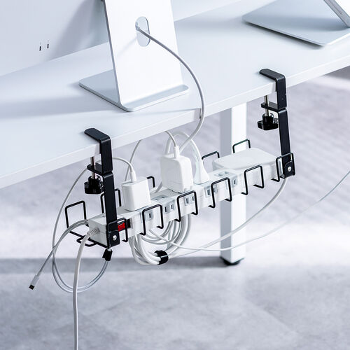 【アウトレット】ケーブルトレー 幅42cm クランプ固定式 ワイヤータイプ ブラック