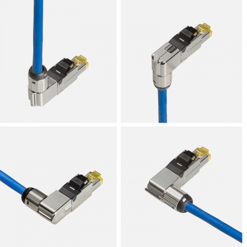 L字型 RJ-45コネクタ 自作用 カテゴリ6A かしめ工具不要/ADT-6ARJFSL