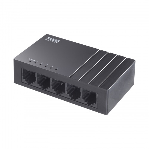 ギガビット スイッチングハブ 5ポート USB Type-C給電 ループ検知機能 AUTO-MDIX機能 静音ファンレス 壁掛け対応 樹脂筐体