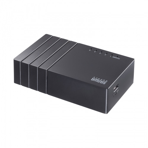 ギガビット スイッチングハブ 5ポート USB Type-C給電 ループ検知機能 AUTO-MDIX機能 静音ファンレス 壁掛け対応 樹脂筐体