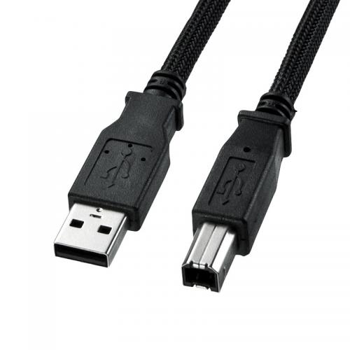 ナイロンメッシュUSBケーブル 5m USB2.0 A-Bコネクタ