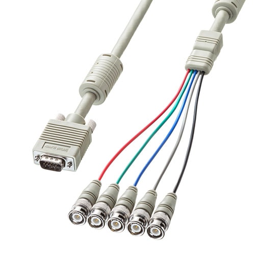 VGA-BNC 変換ケーブル 2m/KB-5BNC2K/KB-5BNC2K【ケーブルの