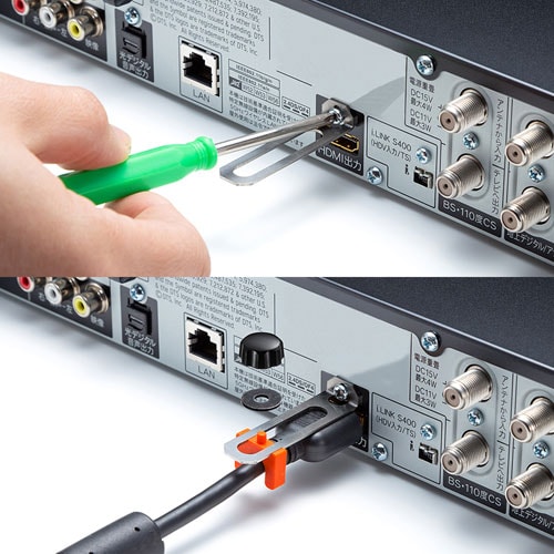 ケーブル市場/I/OロックHDMI-WIDE(AVレシーバー用HDMIプラグ対応・抜け 