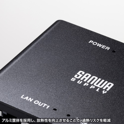 スイッチングハブ LANハブ ギガビット 3ポート 2分配 USB-C給電 金属筐体 AUTO-MDIX