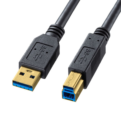 USB3.0ケーブル 2m A-Bコネクタ ブラック
