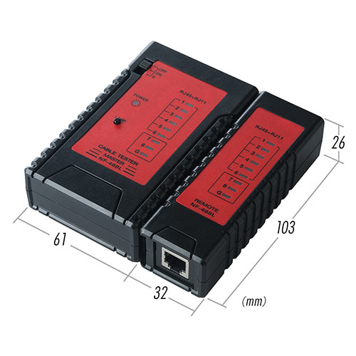 LANテスター(LANケーブル/RJ-45・モジュラーケーブル/RJ-11対応・LED