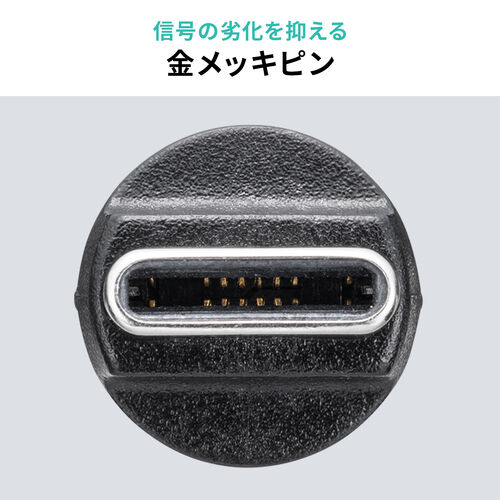 USB変換アダプタ 540°回転 L型コネクタ USB2.0 USB-Cオス USB Aメス ガンメタリック