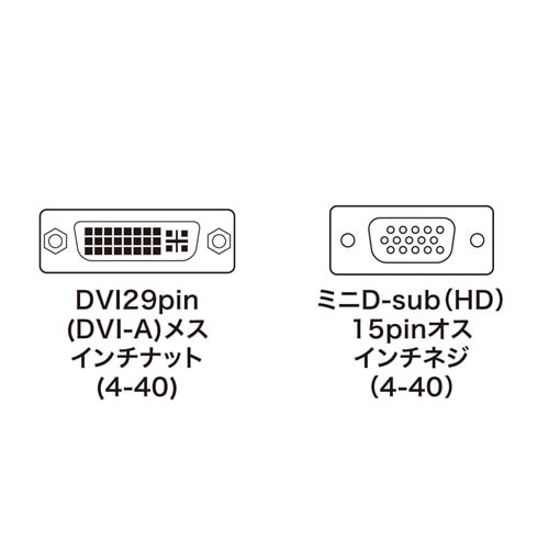 DVI変換アダプタ(DVI-IからVGAに変換)