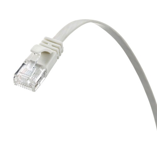 【アウトレット】薄型LANケーブル Cat6A 5m より線 UTP 爪折れ防止カバーつき ホワイト