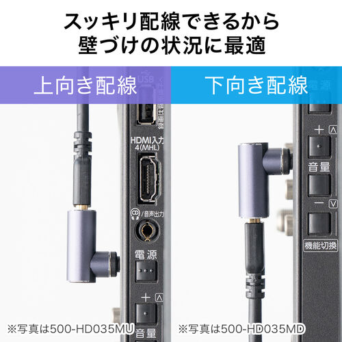 【アウトレット】HDMIアダプタ 下向き マグネット着脱 8K 4K/60Hz eARC 対応 変換 コネクタ 90度 L字 L型 延長 配線 テレビ サウンドバー ゲーム 48Gbps ハイスピード