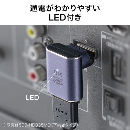【アウトレット】HDMIアダプタ 下向き マグネット着脱 8K 4K/60Hz eARC 対応 変換 コネクタ 90度 L字 L型 延長 配線 テレビ サウンドバー ゲーム 48Gbps ハイスピード