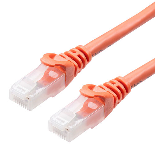 ツメが折れない LANケーブル カテゴリ6A 0.5m より線 UTP オレンジ/500