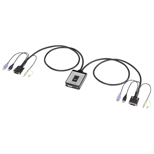 ディスプレイエミュレーション対応DVIパソコン自動切替器(2:1)