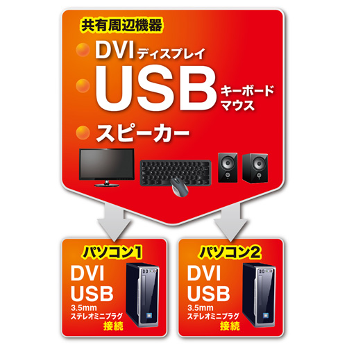 得価爆買い ディスプレイ切替器(DVI24pin用)・2回路 SW-EDV2N2 ヒット