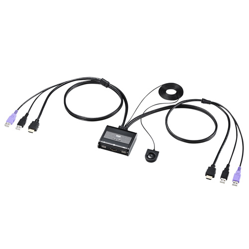 自動/手動切替可能なHDMI切替器 HDMI 2.0対応 HDMI対応パソコン自動切替器(手元スイッチ付き・2:1)/SW-KVM2WHU/SW