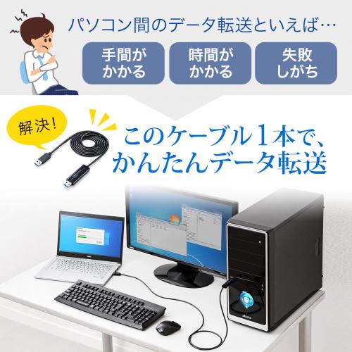 【アウトレット】USB3.0リンクケーブル Windows Mac両対応 USB Aコネクタ ドラッグ&ドロップ操作でデータ移行