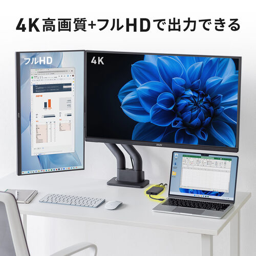 【アウトレット】USB-C-HDMI変換アダプタ HDMI×2 ディスプレイアダプタ Win/Mac対応