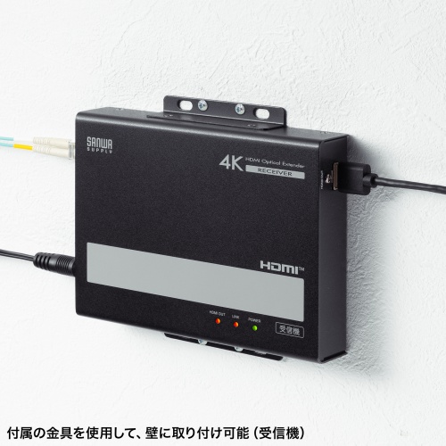 HDMIエクステンダー 最大300m 4K/60Hz 送信機 受信機セット 光ファイバケーブル接続
