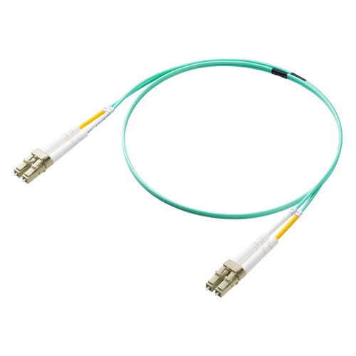 光ファイバーケーブル 1m OM3 10GBASE-SR/SW規格 10Gbps マルチモード LC×2-LC×2 メガネ型 2芯 50μm
