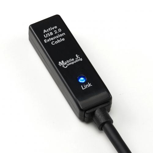 【アウトレット】USBアクティブリピーターケーブル 20m USB2.0 USB A(オス)-USB A(メス) ブラック 延長ケーブル