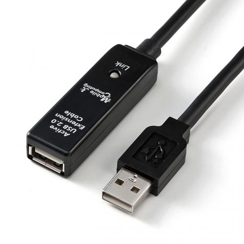 【アウトレット】USBアクティブリピーターケーブル 20m USB2.0 USB A(オス)-USB A(メス) ブラック 延長ケーブル