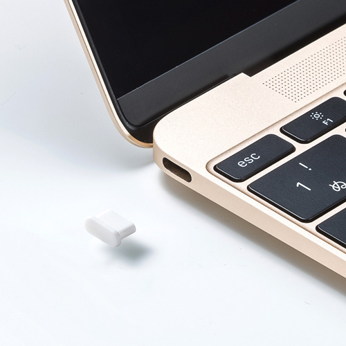 【アウトレット】コネクタキャップ USB Type-C端子用 ホワイト 5個入り