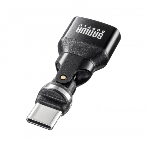 USB A to C 変換アダプタ 540°回転 上下左右 全方向対応 L字 L型 コネクタ USB2.0 Type-Cオス-USB Aメス 方向変換 ブラック