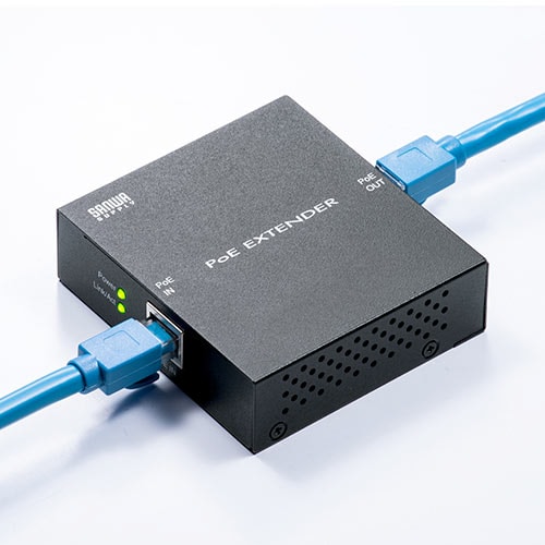 【アウトレット】PoEエクステンダー PoE+ 受電・給電対応 ギガビット ファンレス LAN延長