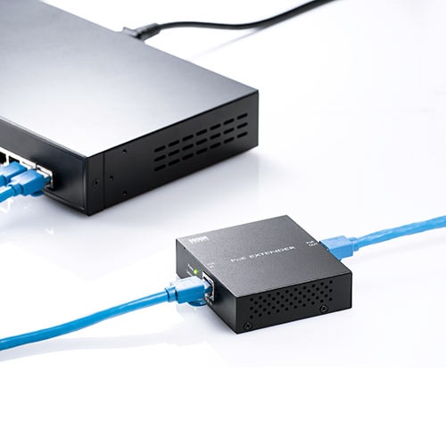 【アウトレット】PoEエクステンダー PoE+ 受電・給電対応 ギガビット ファンレス LAN延長