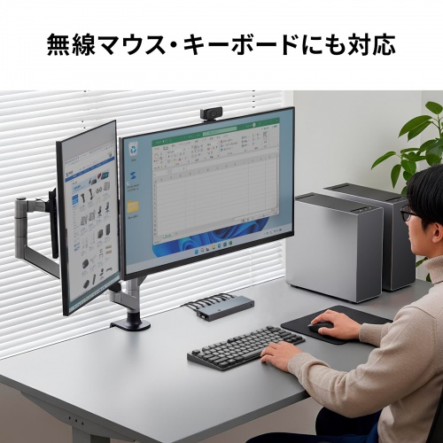 HDMIパソコン切替器 デュアルディスプレイ 2画面同時出力 4K対応 エミュレーション非搭載 2:1